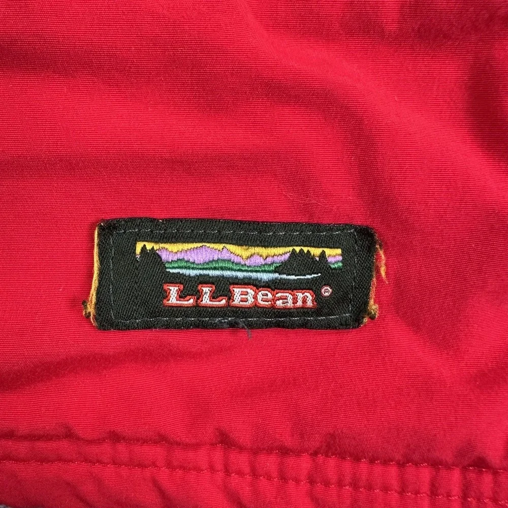Vintage LL Bean Anorak Pullover Jacket Mens Medium Red Hooded Thinsulate USA 90s